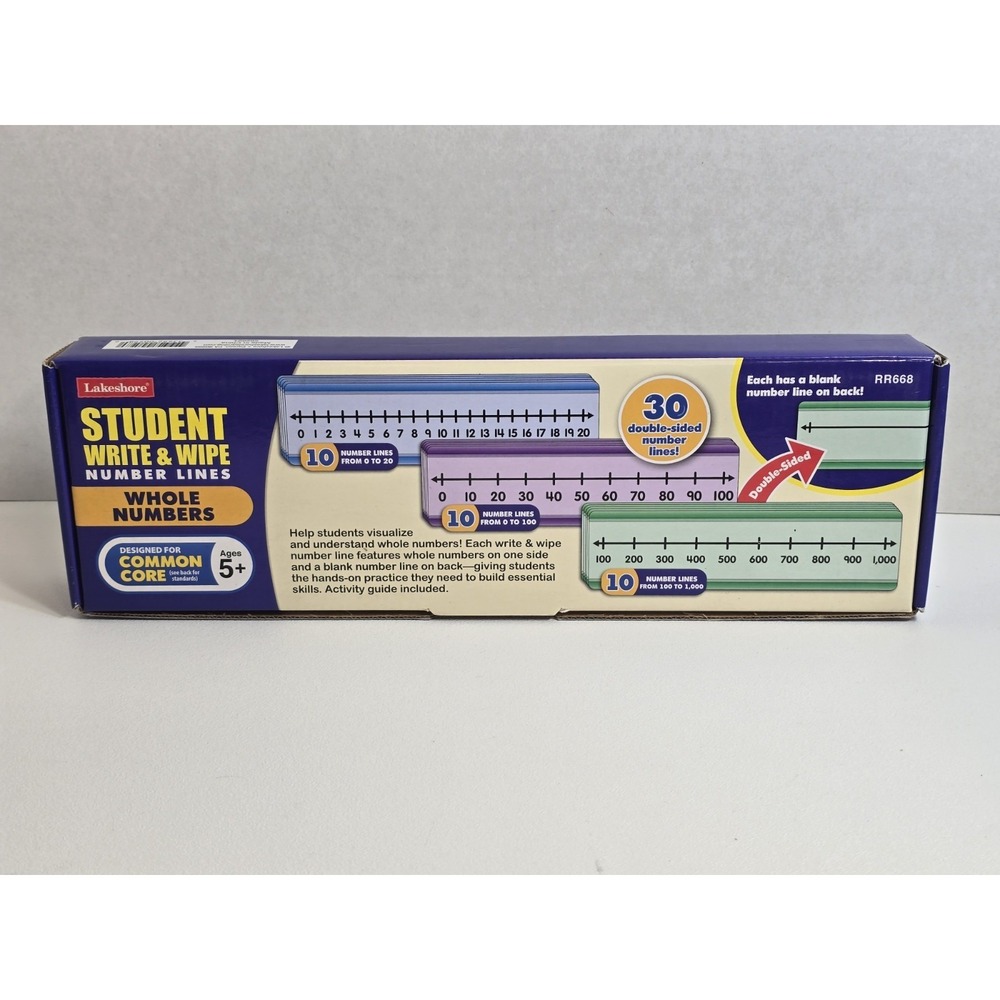 New Lakeshore Number Line Write & Wipe - 30 Double Sided Number Lines Grades K-3